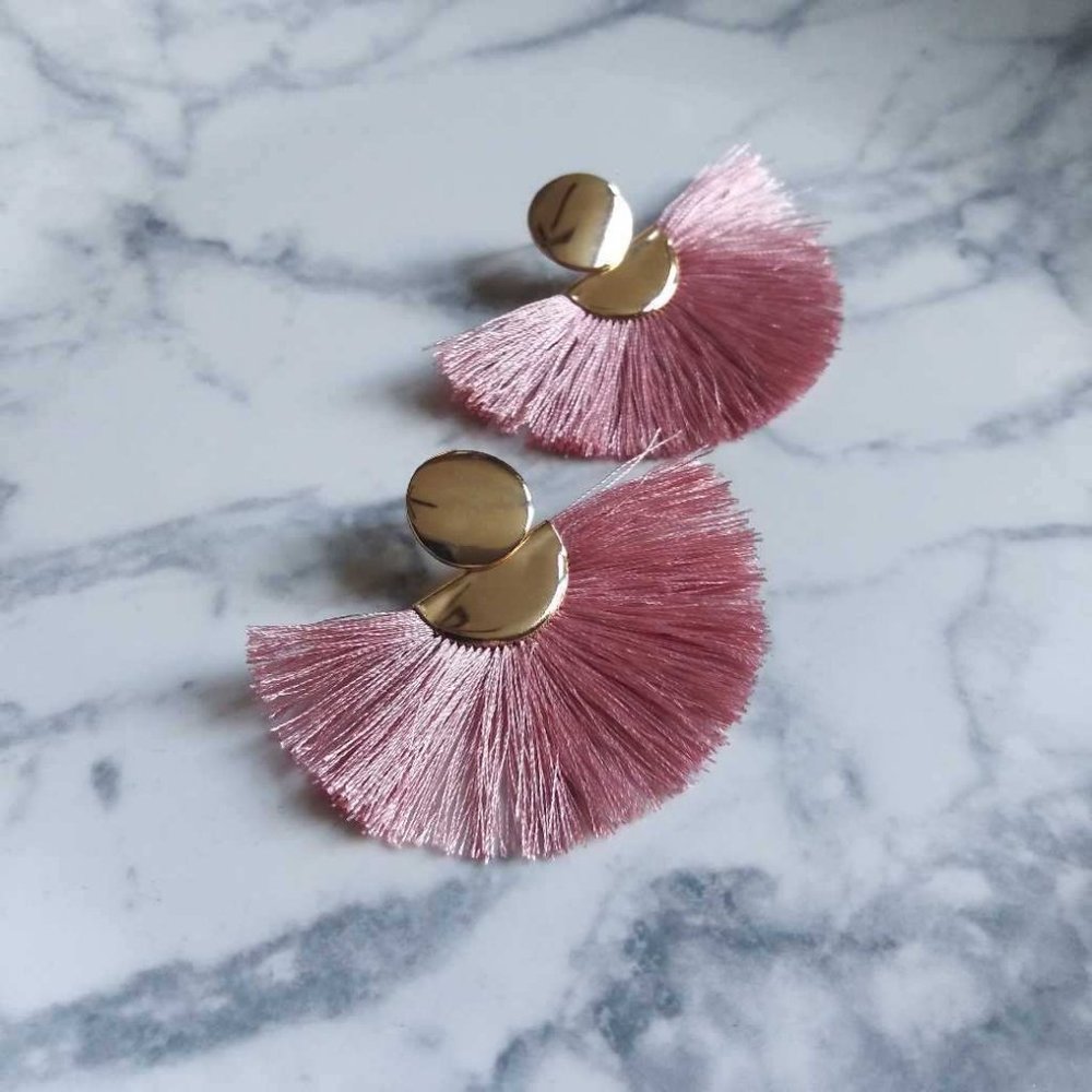 Bohemian Fringe Fan Drop Earrings